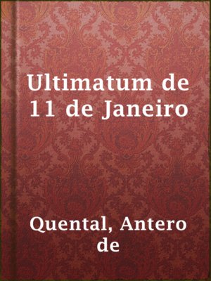cover image of Ultimatum de 11 de Janeiro